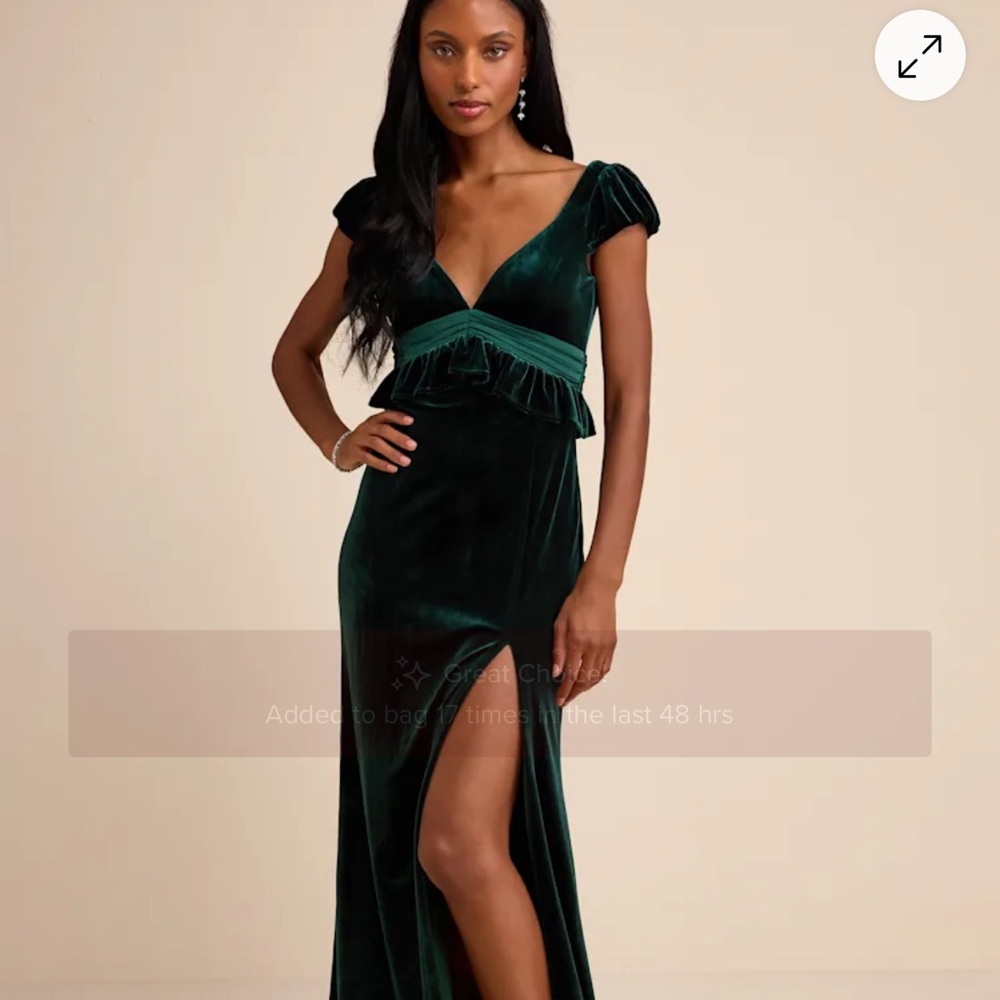 Lulu's Emerald Velvet Maxi Dress